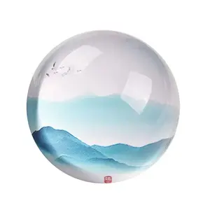 Meia esfera de vidro sólido transparente, cristal de papel, design artesanal, elegante e moderno, decoração de escritório