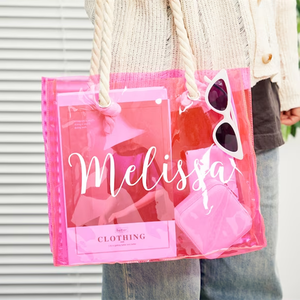 Cá nhân <span class=keywords><strong>PVC</strong></span> mua sắm túi rõ ràng Tote Túi biểu tượng tùy chỉnh Đảng rõ ràng minh bạch bãi biển túi quà tặng với biểu tượng tùy chỉnh - Product Image 5