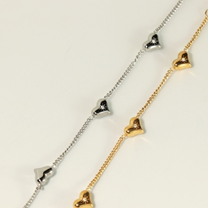Minimalist Quad Puffed Heart <b>Bracelet</b> with Octagram <b>Crystal</b>, Vefiery Waterproof Stainless Steel Adjustable Ladies <b>Bracelet</b> Gift - Product Image 5