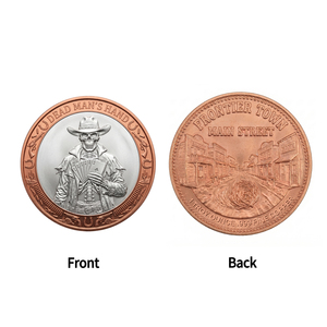 Offre Spéciale Pièce de Défi Commémorative en Métal Bicolore Personnalisée, Motif Main de Cowboy Squelette, pour Récompense de Club - Product Image 2