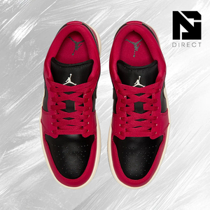 Wmns Air Jordan 1 Low 'Mystic Hibiscus Black' รองเท้าผ้าใบหนังแท้แบบผูกเชือกสำหรับผู้หญิง - Product Image 3