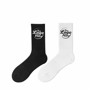 Wholesale OEM Trendy Men's Youth Crew <b>Socks</b> <b>Soft</b> Combed Cotton Breathable Shaped Fit Custom Logo Solid Color Design - Product Image 2