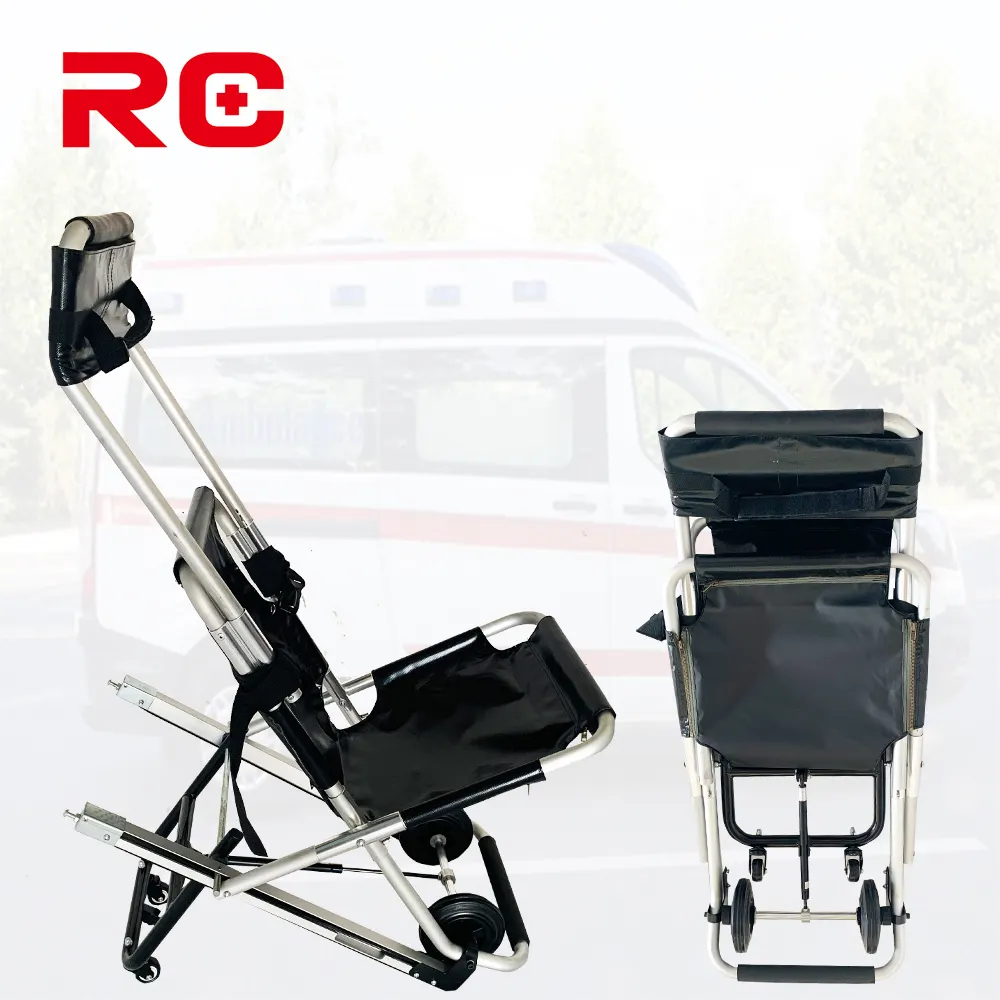 Alumínio Manual Stair Chair Lift Folding Stair Climber Roda Cadeira Maca Para Casa e Hospital