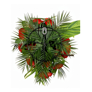 Ramo de Rosas Rojas Artificiales, Guirnalda Decorativa y Arreglo Floral con Hojas Verdes para Decoración del Hogar y Bodas - Product Image 3