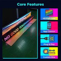Pantalla LED de Forma Personalizada Programable para Señalización Digital, Pantalla LED de Tira Larga para Publicidad en Tiendas de Cadena, Control por Aplicación P1.5-P3