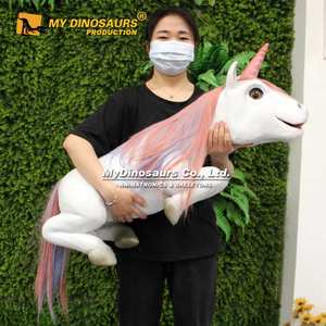 MY Dino DH008 Rainbow Colorful Cute Baby Unicorn Hand Puppet - Product Image 3
