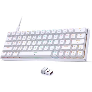 迷你RGB无线机械键盘，带媒体键办公和游戏，用于桌面应用