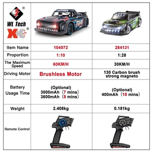 Wltoys 104072 1/10 4WD 60Km/H <span class=keywords><strong>Auto</strong></span> RC <span class=keywords><strong>da</strong></span> <span class=keywords><strong>Corsa</strong></span> ad Alta Velocità 2.4GHz con Motore Brushless Aggiornato per Drift 284131 Versione LCD - Product Image 6