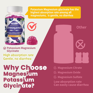 Gummies d'Ashwagandha 1000mg OEM avec <span class=keywords><strong>Vitamine</strong></span> D3, Extrait de Racine, Magnésium, <span class=keywords><strong>Vitamine</strong></span> <span class=keywords><strong>C</strong></span>, <span class=keywords><strong>Vitamine</strong></span> <span class=keywords><strong>B6</strong></span> pour le Soulagement du Stress <span class=keywords><strong>et</strong></span> le Soutien du Sommeil - Product Image 2