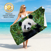 Custom Logo Full Colors Digital Print Beach Towel 100% Cotton Thick Heavy 450GSM Beach Towel 15 Years OEM Factory