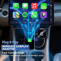 Nouveau dongle USB universel portable pour voiture avec CarPlay et Android Auto sans fil, Bluetooth, WiFi, commande vocale Google Assistant