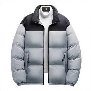Blouson matelassé color block pour homme, coupe-vent, col montant, fermeture éclair, respirant, séchage rapide, doublure polaire, rembourré, pour l'hiver - Product Image 1