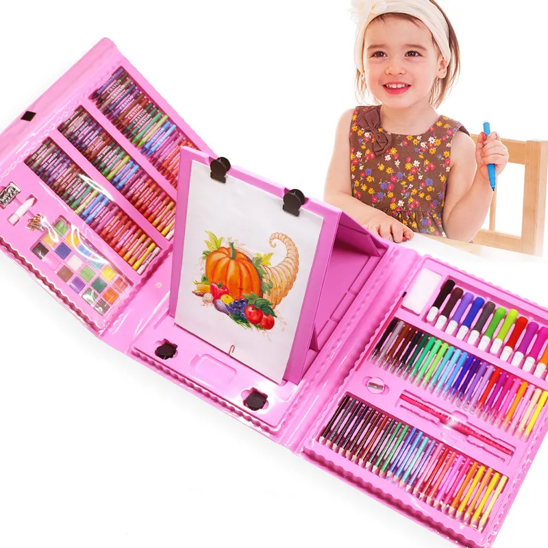 Combinaison de peinture artistique multifonction pour enfants, papeterie de go, cadeau de école, kawaii, avec boîte-cadeau et bracelet double face