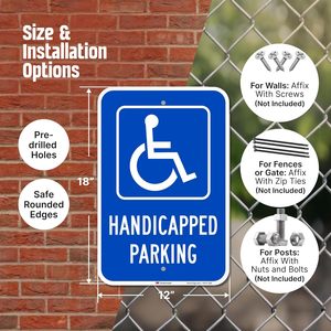 <span class=keywords><strong>Señal</strong></span> de Estacionamiento para <span class=keywords><strong>Discapacitados</strong></span>, 30.48 x 45.72 cm, Aluminio Reflectante de Grado Industrial 3M, Orificios Preperforados, Señales de Tráfico Reflectantes - Product Image 4
