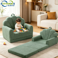 Canapé-lit pliable 2-en-1 pour tout-petits en mousse haute densité compressée, confortable pour bébés et enfants, production d'usine de matières premières