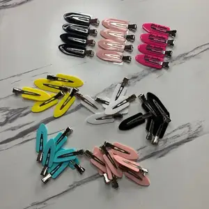 Clip Clip Clip Custom Logo Professional Salon Hair Clip Leave Shape Traceless No Crease No Bend Perfect For Makeup Application Hair Clip