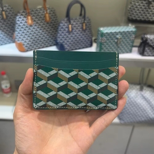 Luxury Designer <strong>Credit</strong> Cardholder <strong>Wallet</strong> and Bag with Receipt Genuine Leather Holder <strong>for</strong> Men <strong>Women</strong> Green Box No Closure - Product Image 2