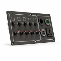 Panneau de commutation 5 voies 12V/24V avec fusibles, USB PD3.0 QC3.0 30W, ampèremètre, voltmètre, prise DC et prise AC DAMAVO pour bateau, camping-car, camion