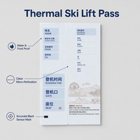 Carte d'embarquement aéroportuaire imperméable personnalisable avec logo, en carton thermique, impression recto-verso, code-barres et code QR