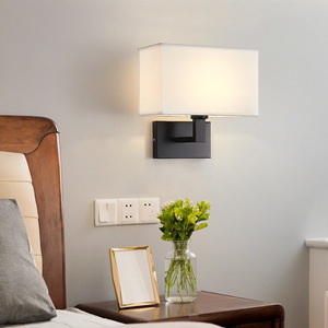 Lampade da Parete LED Moderne Semplici in Stile Americano, Controllo Touch, Luce Bianca Calda 3000K, Struttura in Ferro, Paralume in Tessuto, Dimmerabili, Alto CRI - Product Image 4