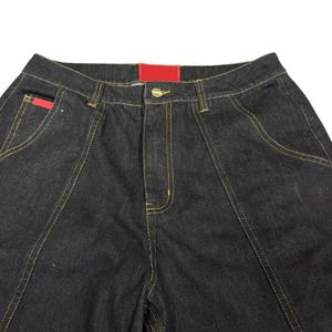 Jeans pour homme Topshow Denim Selvedge, design à pli unique, coupe ample, jambe large, denim brut, coupe baggy - Product Image 4