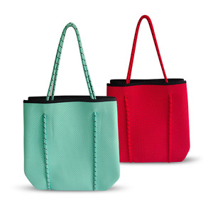 Loisirs voyage néoprène matériel sac de plage homochromie poinçonnage maman sac à provisions Portable mère sac - Product Image 2