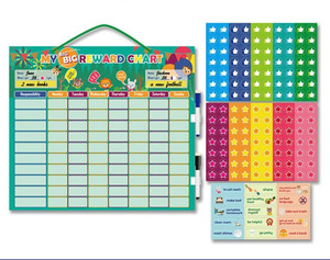 Tabla magnética de borrado en seco para niños, tabla magnética de estrellas de recompensa para aprendizaje, con cuerda colgante - Product Image 3