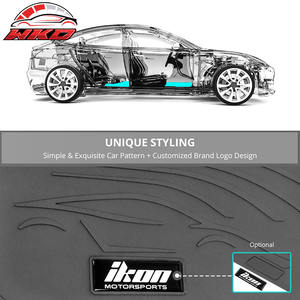 Alfombrillas de látex para coche Honda Civic 2016-2021, alfombras grises para todo tipo de clima, 5 piezas, estilo IKON, impermeables - Product Image 2