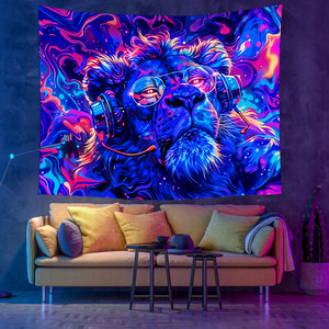 Affiches Blacklight personnalisées <span class=keywords><strong>espace</strong></span> montagne UV réactif soleil Nature forêt tapisseries tenture <span class=keywords><strong>murale</strong></span> pour salon dortoir - Product Image 2