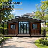 Maison conteneur pliable extensible de 20 pieds, préfabriquée modulaire, 2 chambres, pour villa, bureau portable en structure acier