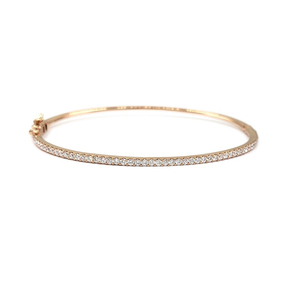 Bijoux fins en or rose 18 carats avec diamants véritables, 52 pièces, 0,68 carat, taille brillant rond, bracelet classique en forme de 8, excellent cadeau pour femme - Product Image 1