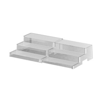 Étagère de rangement moderne et simple à trois niveaux, réglable et rétractable, en plastique PET, pour le rangement et la présentation de figurines Blind Box sur bureau