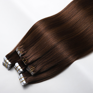 Estensioni di Capelli Umani Vergini Remy Europei Direttamente dalla Fabbrica, con Nastro Invisibile, Cuticole Allineate, Lisci e Setosi, Colore Chiaro - Product Image 4