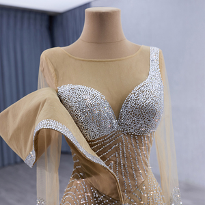 Robes de soirée de luxe formelles, paillettes, cristaux, robes de bal longues scintillantes, robe de soirée champagne, robes de demoiselles d'honneur RSM241001 - Product Image 2