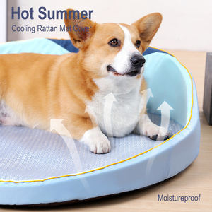 Hoopet Mode Omkeerbaar <span class=keywords><strong>Cool</strong></span> Rotan Waterdichte Ovale Hoge Rug Orthopedische Memory Foam Hond Kat Matras <span class=keywords><strong>Bed</strong></span> - Product Image 5