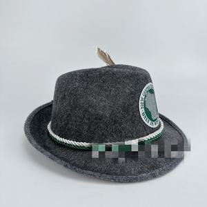 カスタムドイツオクトーバーフェストカーニバルプロモーション広告フェザーポリエステルフェルトカウボーイフェドライベントパーティーハット（グレーロープ付き） - Product Image 3