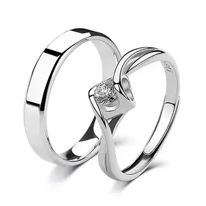 Anéis de prata esterlina 2021, mais novo anel ajustável para casal, prata esterlina 925