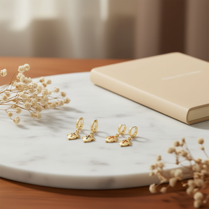 Pendientes colgantes finos de acero inoxidable chapados en oro, juego de 12 piezas para mujer, accesorios de joyería - Product Image 3