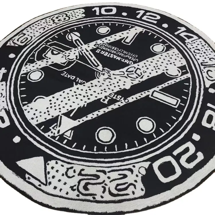 2023 neue Uhr Design Wuqing Teppich Custom Tufted Acryl Teppich handgemachte unregelmäßige Form Teppiche