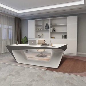 Venta superior alta final Corian de superficie sólida Loft escritorio muebles de oficina en forma de L de mesa de oficina - Product Image 2