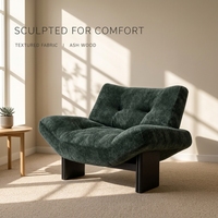 Fauteuil d'appoint moderne en tissu, confortable, avec structure en bois de frêne massif, idéal pour chambre et appartement – Vente directe usine, OEM/ODM