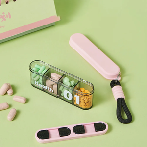 Boîte à médicaments portable avec compartiments, mini-organisateur de rangement hermétique et anti-poussière pour les voyages - Product Image 6