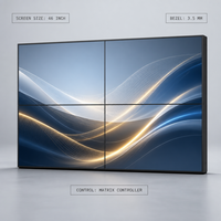 Mur vidéo LCD IPS 46 pouces avec cadre de 3,5 mm, contrôleur inclus, luminosité 700 cd/m², garantie 2 ans pour stand d'exposition commerciale