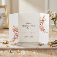 Carte d'invitation de mariage personnalisée à motif floral avec sceau de cire, design rose, papeterie d'invitation personnalisée pour cérémonie