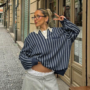 Camiseta de Manga Larga para Mujer, Estilo Y2K, Estampado Vintage, Transpirable, Ecológica, Nueva Colección de Otoño, Corte Holgado, Tallas Grandes, Sexy, con Hombros Descubiertos - Product Image 5