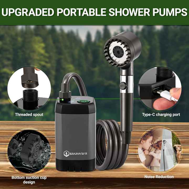 Portable Rechargeable Camping Shower — 6000mAh Hot Shower with 4 Spray Modes main image 1