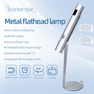 Lampe UV LED portable monobloc en métal pour ongles, rechargeable, séchoir à vernis gel avec tête en silicone, lumière de polymérisation portable pour salon - Product Image 1