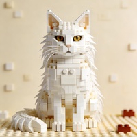 Blocs de construction classiques en forme de chat, briques compatibles universelles, ensemble de jeu, cadeau