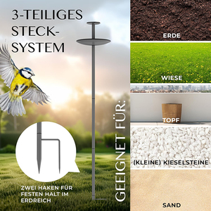 JH-Mech Station d'alimentation pour oiseaux en plein air à 2 couches pour oiseaux sauvages avec chapeau tournant Poteau d'alimentation en métal antirouille pour oiseaux - Product Image 3