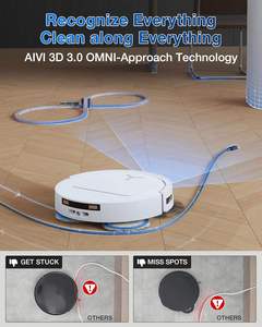 Original for ECOVACS T50 PRO Robot Vacuum and Mop White 3.19 Ultra-Slim AIVI 3D Obstacle Avoidance Self-Emptying - Product Image 4